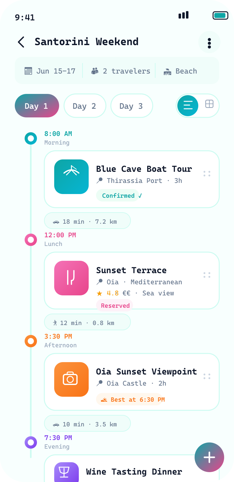 Visual Itinerary Builder